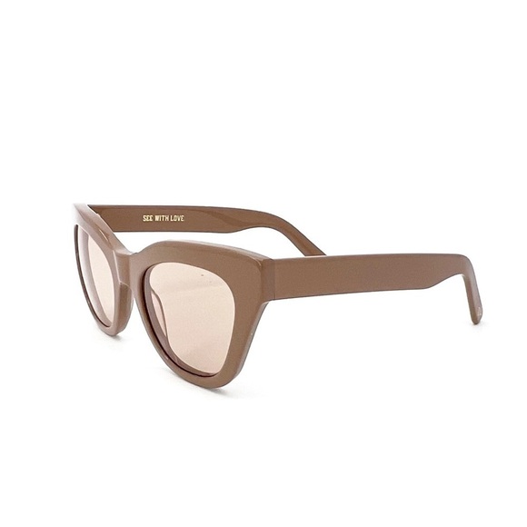 Harper Cat Eye Sunglasses by DL Eyewear Taupe (Brown/pink/gray) Acetate Cateye Harper Cat Eye Sunglasses by DL Eyewear Taupe (Brown/pink  main image 4